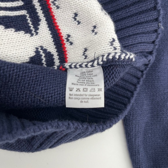 Janie and Jack Sweater Navy Blue Sailboat Intarsia Nautical Kids Size 8 - Picture 5 of 7